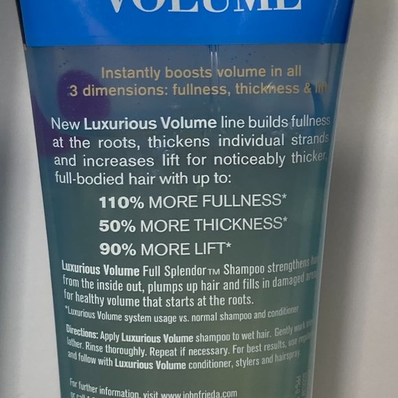 2 John Frieda Full Splendor Luxurious Volume Shampoo DISCONTINUED - Picture 12 of 16
